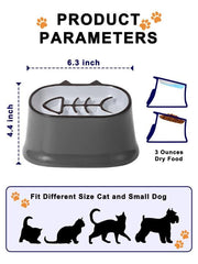 Y YHY slow feeder cat bowl raised fish bone column adds interest and reduces boredom.