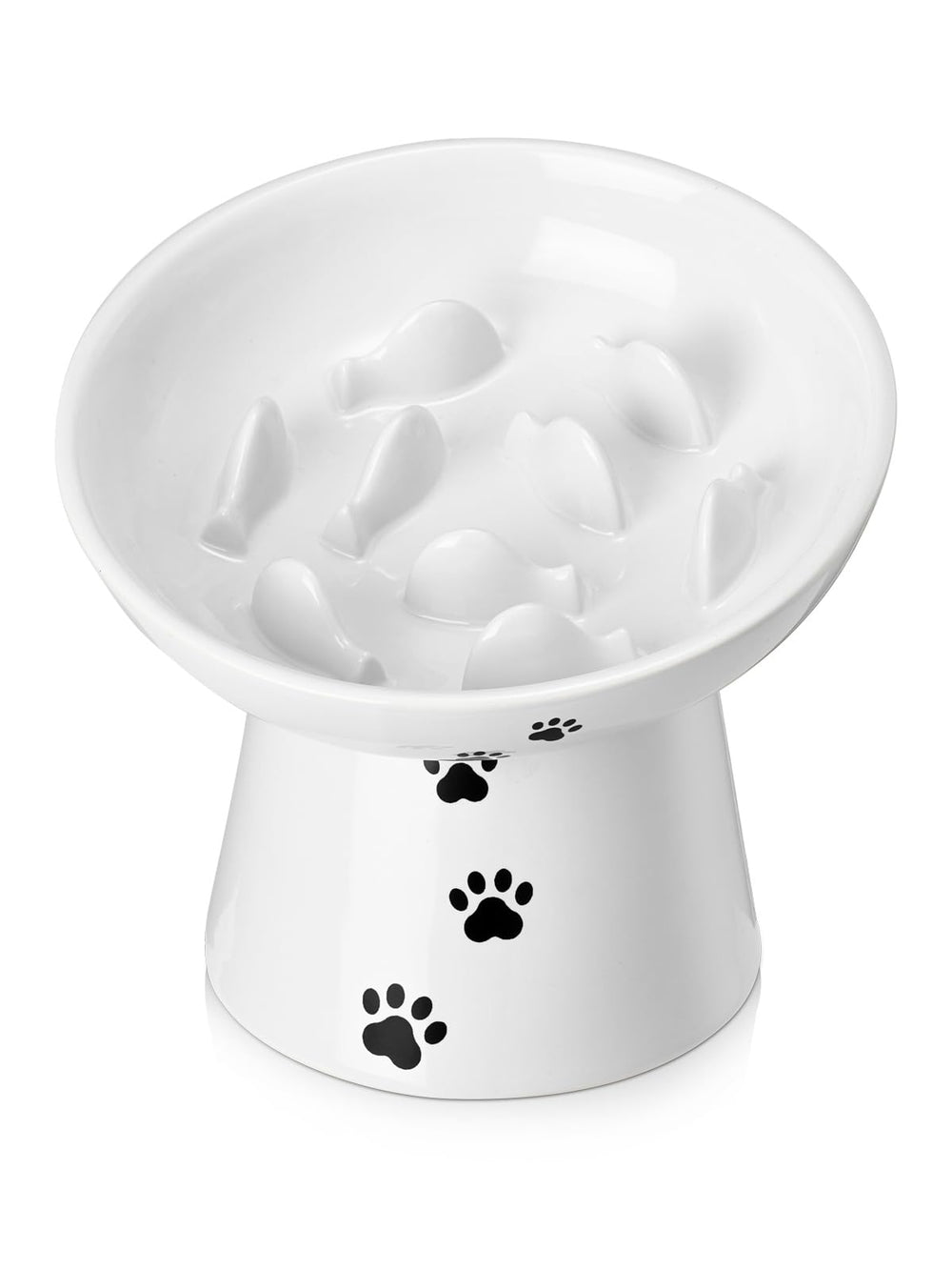 Y YYHY slow feeder bowl white 6in promotes slower meals for better digestion and enjoyment