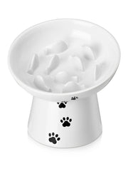 Y YYHY slow feeder bowl white 6in promotes slower meals for better digestion and enjoyment