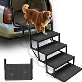 YACONA dog stairs car folded storage showing compact travel ready design.