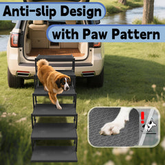 YACONA dog stairs car anti-slip surface with paw prints aids confident ascent