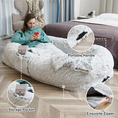 YAEM human dog bed dense sponge support provides comfortable rest alongside your pet