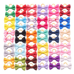 YAKA 60Pcs puppy bows close-up showing vibrant mix colors for stylish grooming