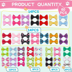YAKA puppy bow pattern 04 uses secure metal clips for reliable hold.