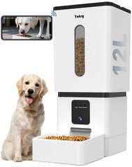 Yakry automatic dog feeder 12L capacity provides ready meals for multiple pets on schedule.