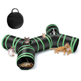 YAMI bone-type cat tunnel expanded for interactive play and exploration.