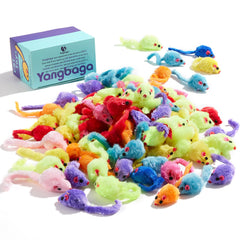 Yangbaga Mice Rattle 62-mice pack offers varied colors to keep cats curious
