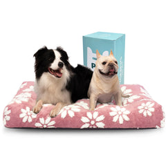 Yaning extra large dog bed 41x28 in pink flower for crate compatibility and roomy comfort