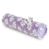 Yaning straight cat tunnel closed design in purple remains a cozy hideaway for playful cats