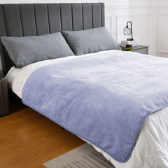 Yaning waterproof blanket close-up shows sherpa and flannel sides.