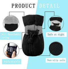 YAODHAOD dog boots with adjustable drawstring and night reflective tape