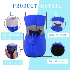 YAODHAOD dog shoes blue size7 inside view shows soft lining.