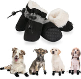 YAODHAOD dog shoes interior view showing warm fleece lining for paw comfort outdoors.