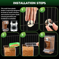 Yaomiao parrot seed feeder inside cage promotes clean feeding and less waste.