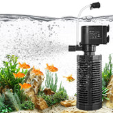 Yaubay aquarium internal filter with 360-degree suction for thorough filtration.