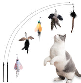 Yauende cat feather toys wires image highlighting flexible wires for indoor active play