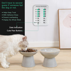 YAUYIK dog feeding reminder on fridge magnetic silver mounted for quick daily checks