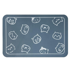 YCT cat food mat blue with non-slip surface to prevent spills during meals