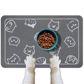 YCT cat-food-water-mat with nonslip back keeps bowls steady and floors dry