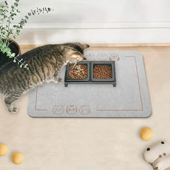 YCT Cat Pet Food Mat with non-slip backing for stable feeding area.