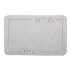 YCT Cat Pet Food Mat water-absorbent layer catches drips near bowls.