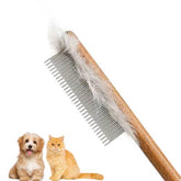 YDDPET cat comb with solid wood handle for comfortable detangling