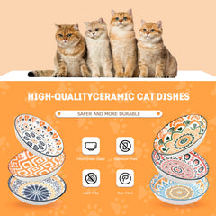 YEAHGO ceramic cat bowls for wet and dry food usage demonstrates versatile mealtime options.