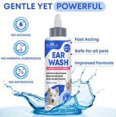 Yeast Otic Ear Cleaner Drops application for dogs demonstrates easy use on inflamed ears