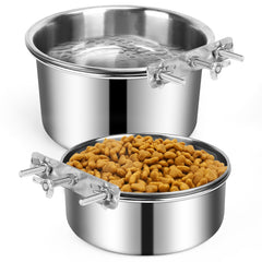 YECERCAN dog crate water bowl no spill set reduces mess for kennels.