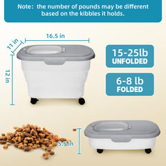 YECERCAN dog food container airtight lid keeps kibble dry and fresh.