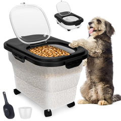 YECERCAN dog food container collapsible design for flexible storage and easy transport.