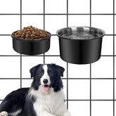 YECERCAN no spill water bowl clip-assembly keeps kennel area clean