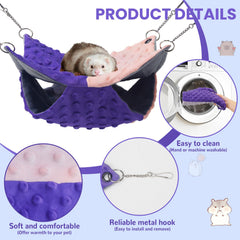 YedsIntu double-hanging-hammock-design maximizes cage space and climbing fun.