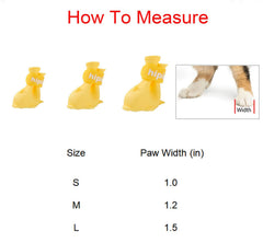 yeduzyn waterproof dog boots closeup in yellow highlight waterproof paw protection