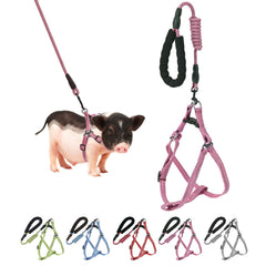 YeeBeny mini pig harness pink foam-handle close-up for comfortable grip.