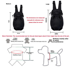 Yehenarn pet carrier backpack front view shows easy access for pets.