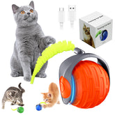 YEMEDA interactive ball engages cats with rolling action for solo play.