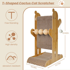 YEMOO cat scratcher with five cat ball toys enables interactive play