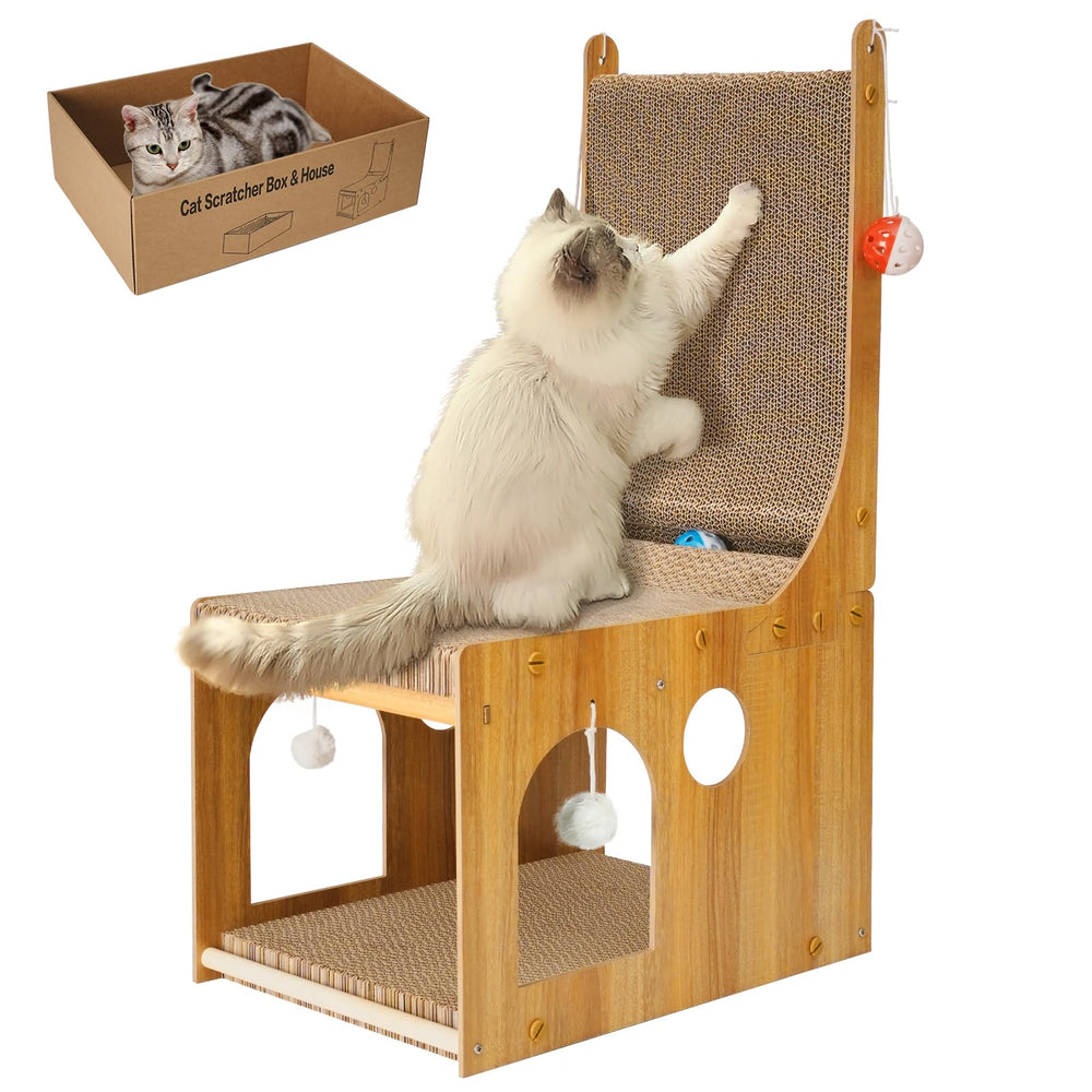 YEMOO cat scratcher double-layer board front view showcases durable construction for lasting play