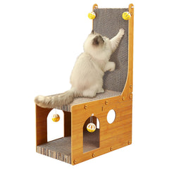 YEMOO cat-scratcher top-view shows durable double-sided cardboard for long-lasting fun