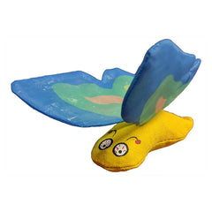 Yeowww! Duckyworld butterflies blue packshot shows durable, crinkle-catnip toy for engaging play