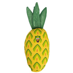 YEOWWW! Pineapple catnip toy yellow front-view closeup highlights textured spikes for tactile play
