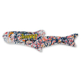 Yeowww Pollock Fish catnip toy close-up showcasing vibrant painted texture for interactive play