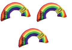 Yeowww rainbow catnip toy close-up, vibrant colors and strong aroma for interactive play.