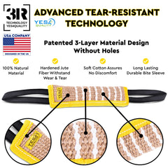 YES4QUALITY double-stitch durable jute tug shows long-lasting play for fetch and training sessions.