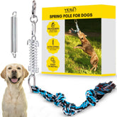 YES4QUALITY Flirt Pole para perros con poste de resorte dinámico para juego activo