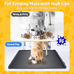 Yessotech dog feeding mat high-edges preventing spills and splashes