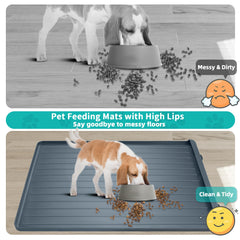 Yessotech large dog mat fits multiple pets for simultaneous meals.