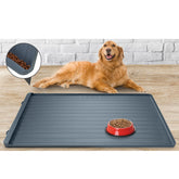 Yessotech dog mat pocket design captures spills for quick cleanup.