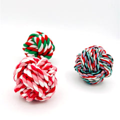 YESWOOD! Puppy pink rope ball closeup for teething and interactive play.